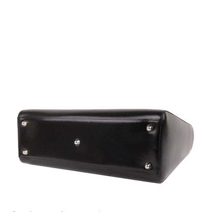 Large Lady Dior Leather Satchel in Black with SHW
