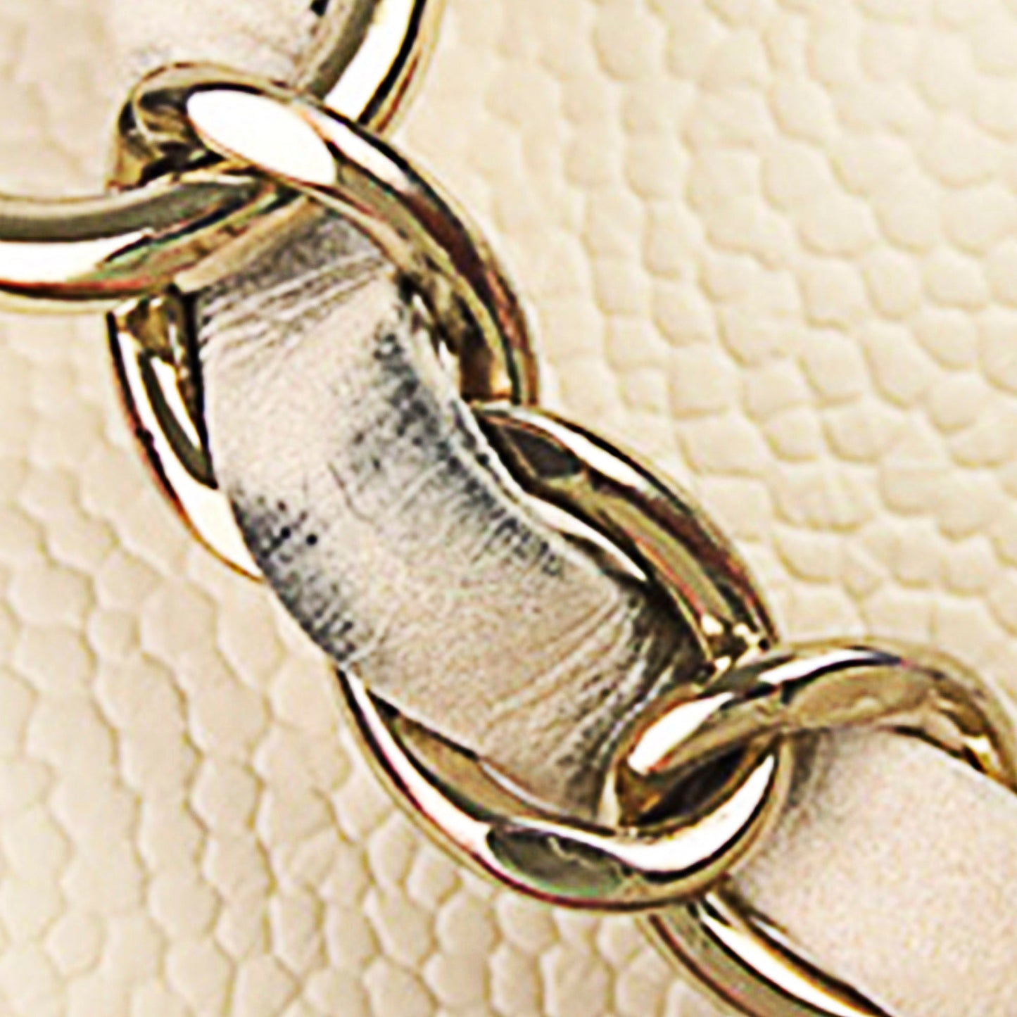 CC Timeless Caviar Leather Satchel in White with SHW