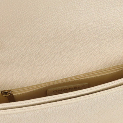 CC Timeless Caviar Leather Satchel in White with SHW