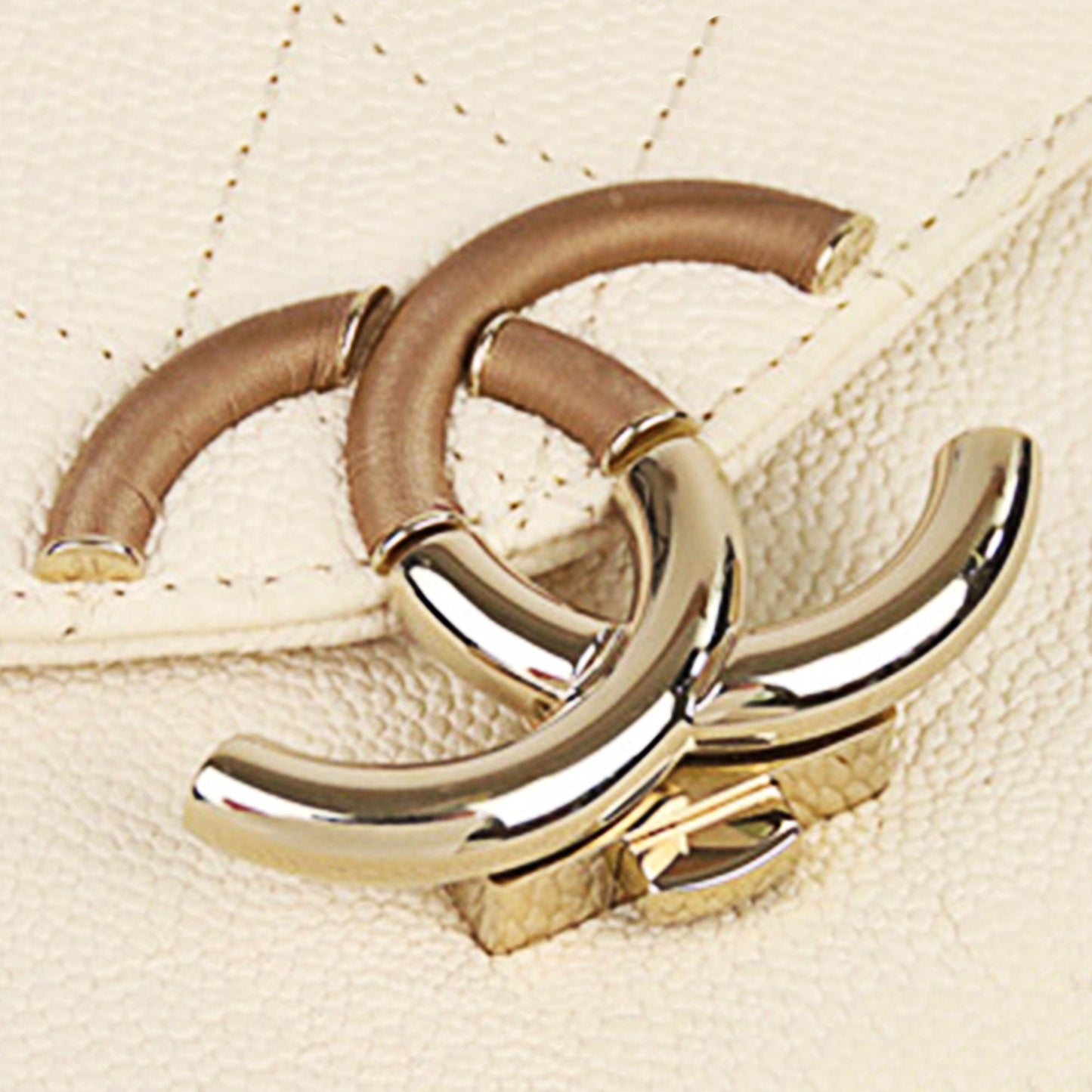 CC Timeless Caviar Leather Satchel in White with SHW
