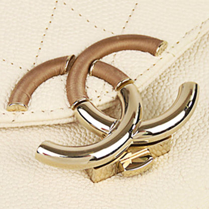 CC Timeless Caviar Leather Satchel in White with SHW