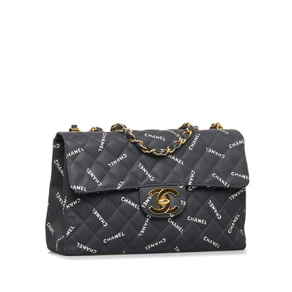 Chanel Maxi Logo Printed CC Matelasse Flap Bag