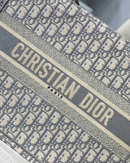Gray Oblique Embroidery Dior Book Tote Tote Bag for Women