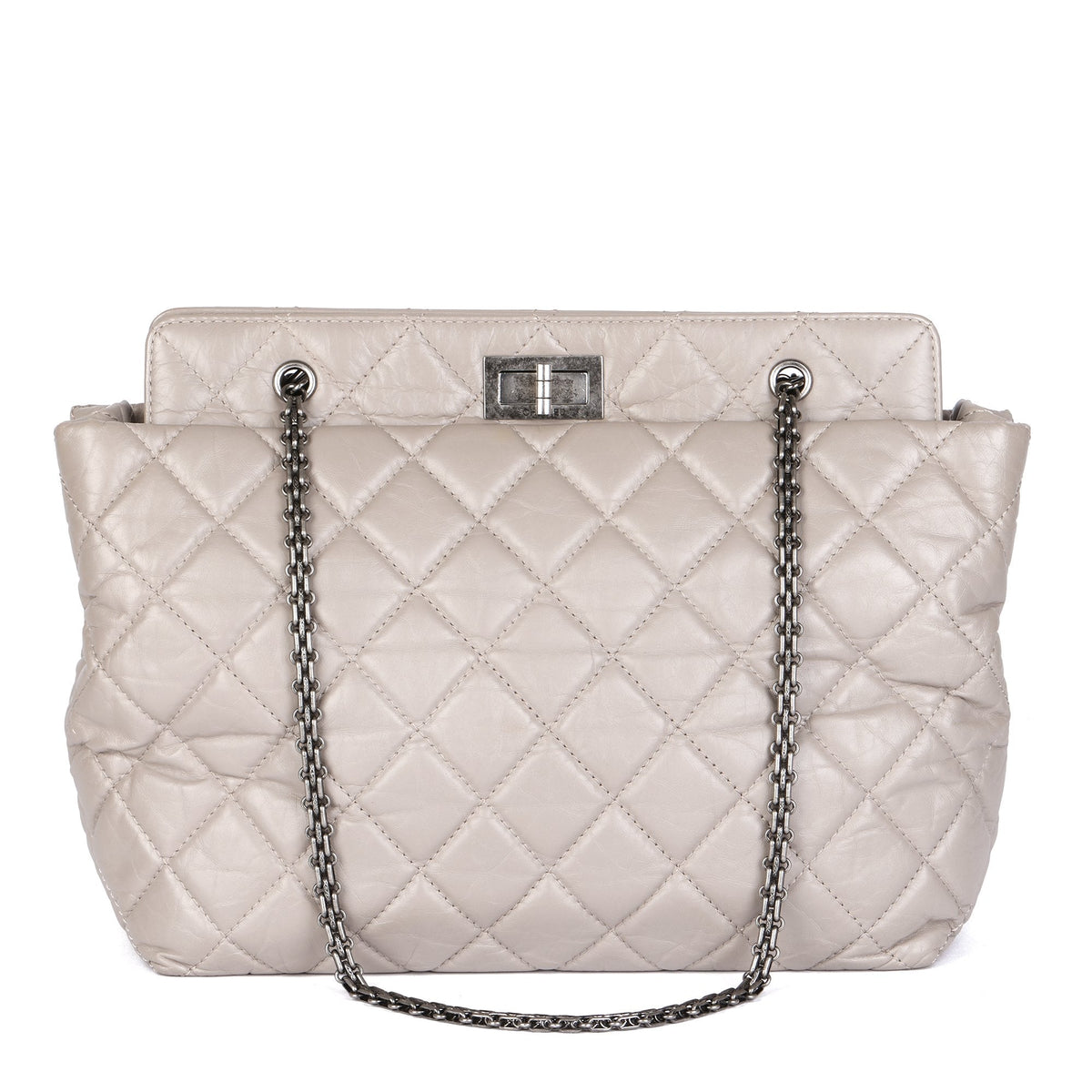 Chanel Greige Quilted Calfskin Leather 255 Reissue Shoulder Bag