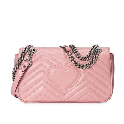 Gucci 443496 213317 Women's Candy Pink Matellase Leather Shoulder Bag (GG2068)