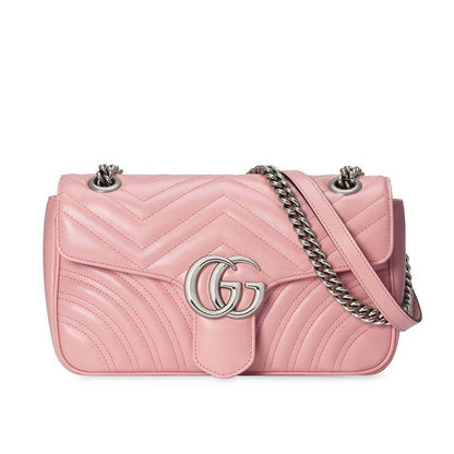 Gucci 443496 213317 Women's Candy Pink Matellase Leather Shoulder Bag (GG2068)