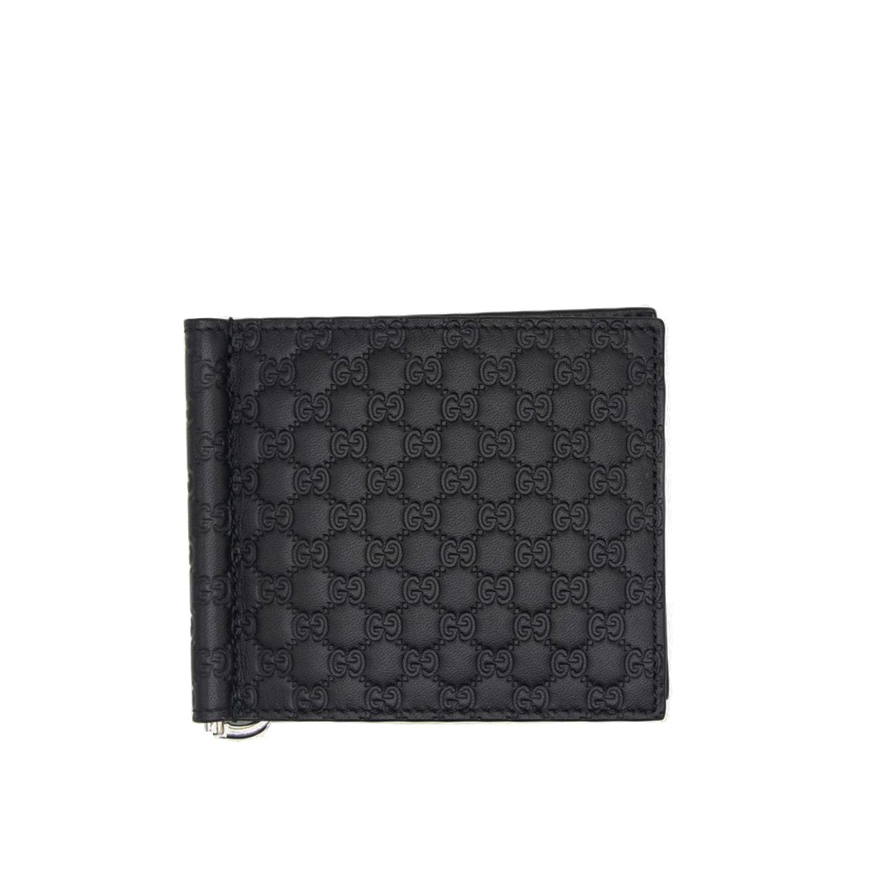 Gucci 544478 493075 Men's Black Micro Guccissima Leather Money Clip Wallet (GGMW2021)