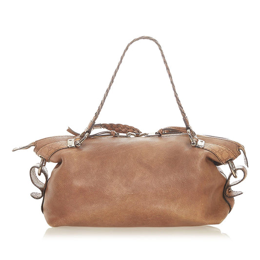 Gucci Bamboo Bar Leather Tote Bag (SHG-19551)