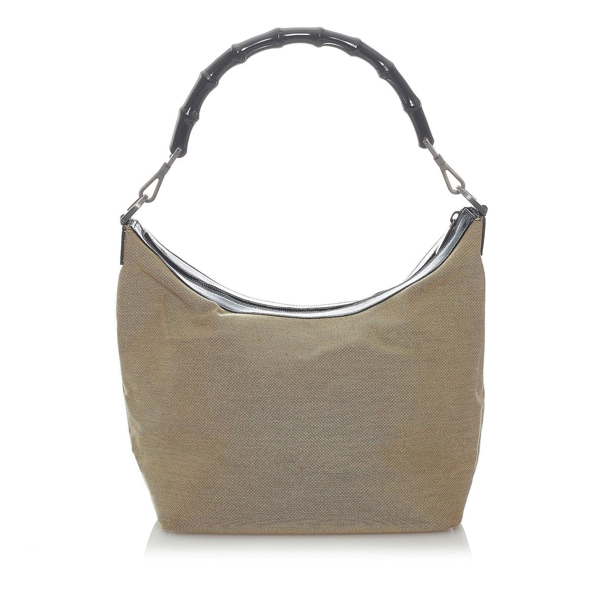 Gucci Bamboo Canvas Shoulder Bag (SHG-UFHCRv)