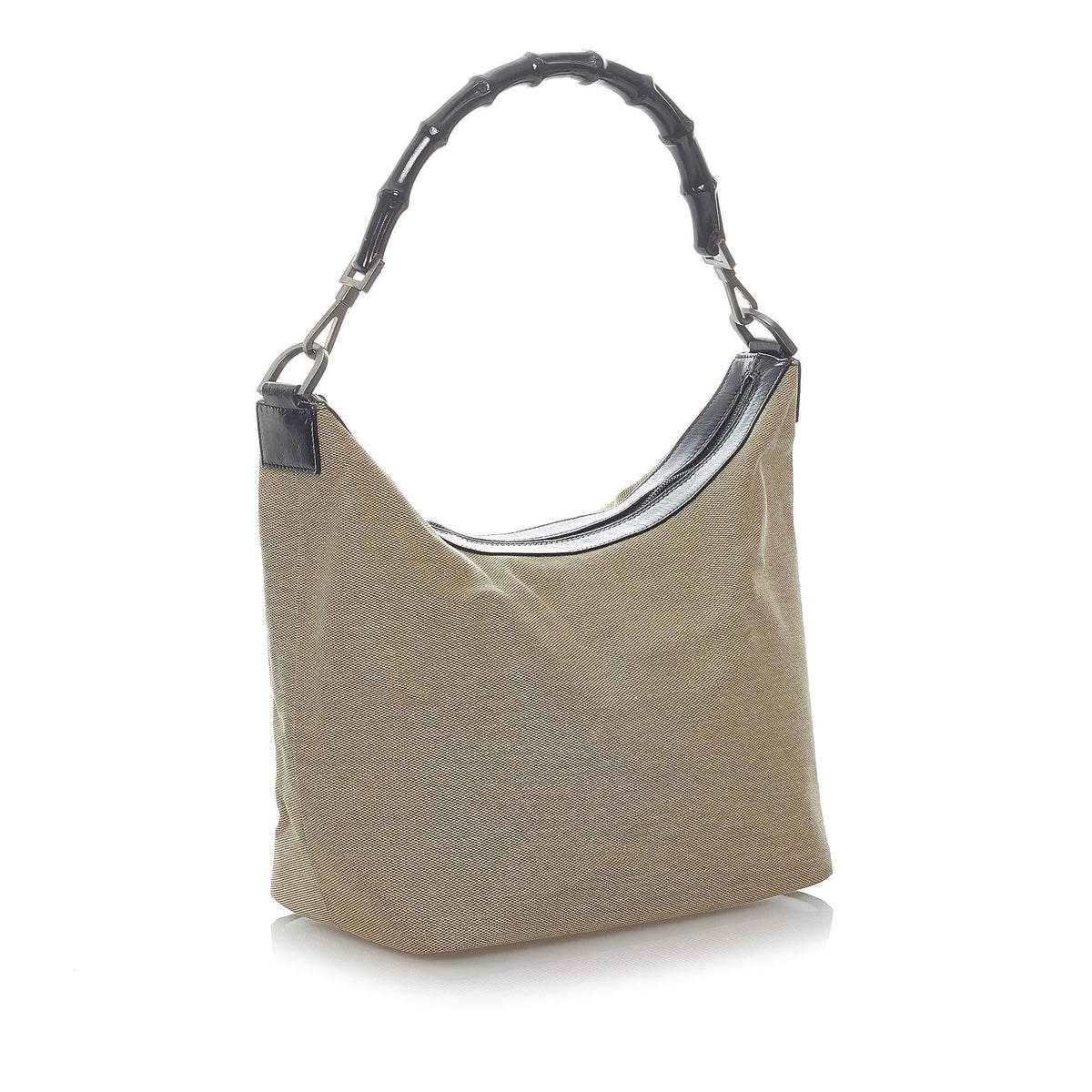 Gucci Bamboo Canvas Shoulder Bag (SHG-UFHCRv)