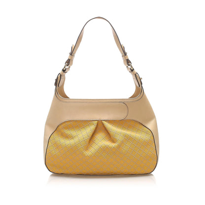 Gucci Bamboo Diamante Canvas Shoulder Bag