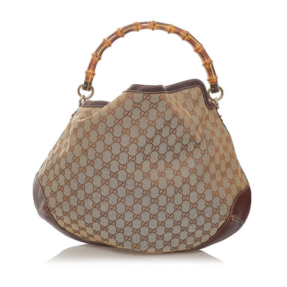 Gucci Bamboo GG Canvas Peggy Satchel