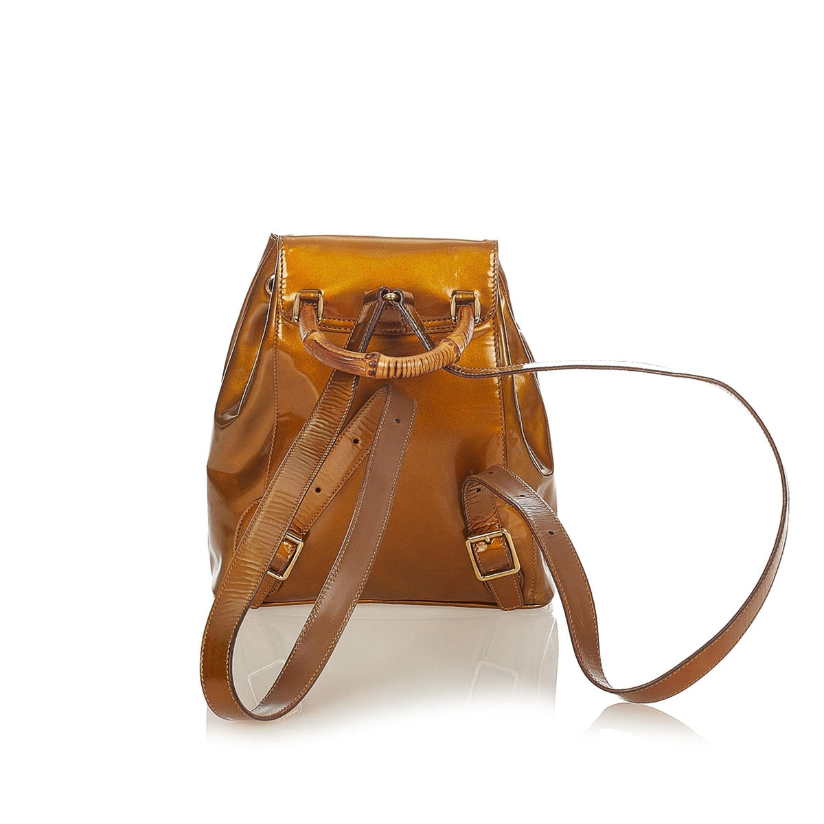 Gucci Bamboo Patent Leather Backpack