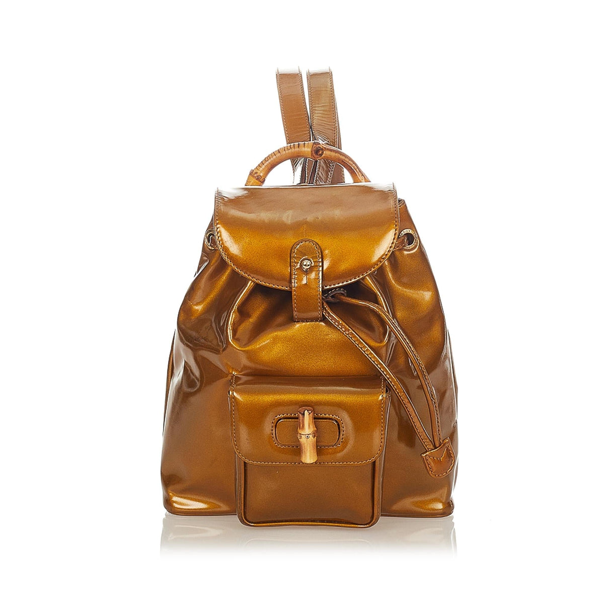 Gucci Bamboo Patent Leather Backpack