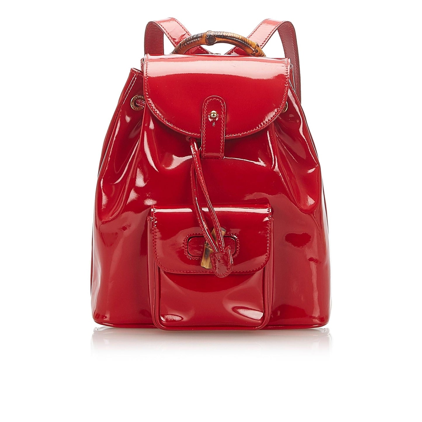 Gucci Bamboo Patent Leather Drawstring Backpack
