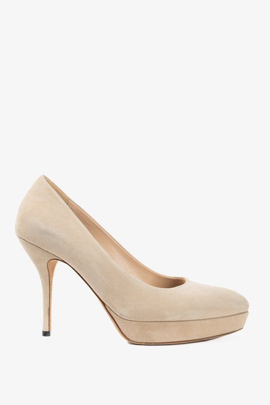 Gucci Sable Kid Scamosciato Platform Pumps