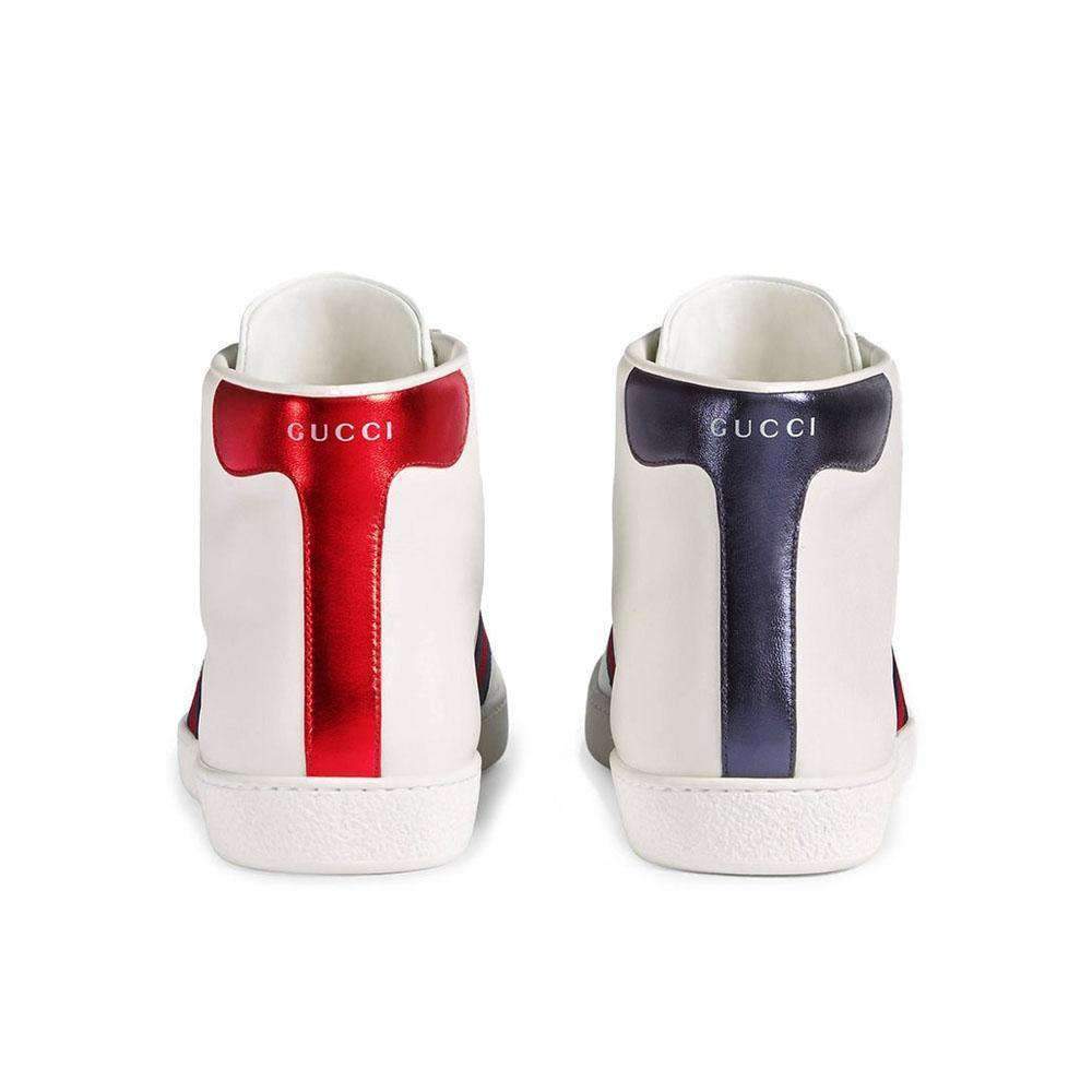 Gucci Bee Ace High-Top Sneakers White Leather Men's Trainers 501803 DOPE0 (GGM1702)