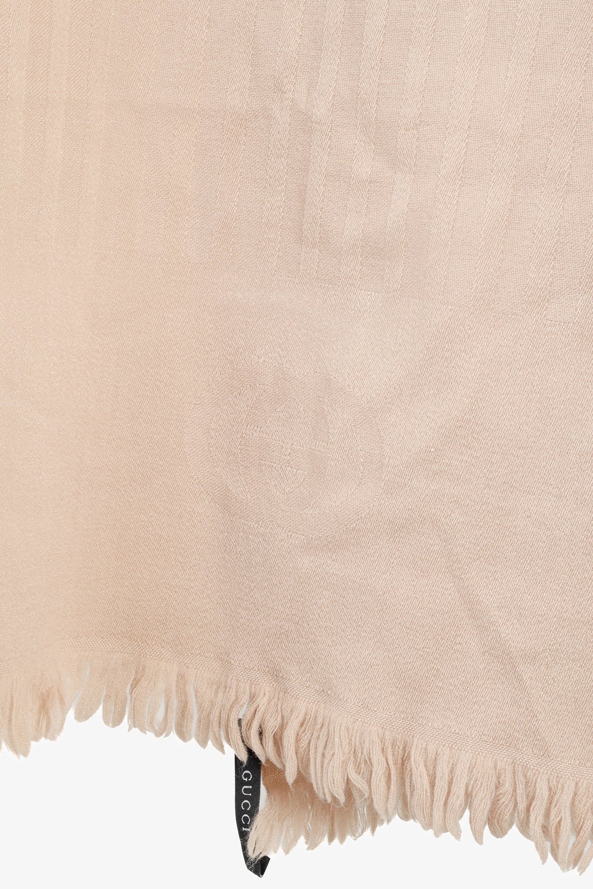Gucci Beige Wool Striped GG Scarf