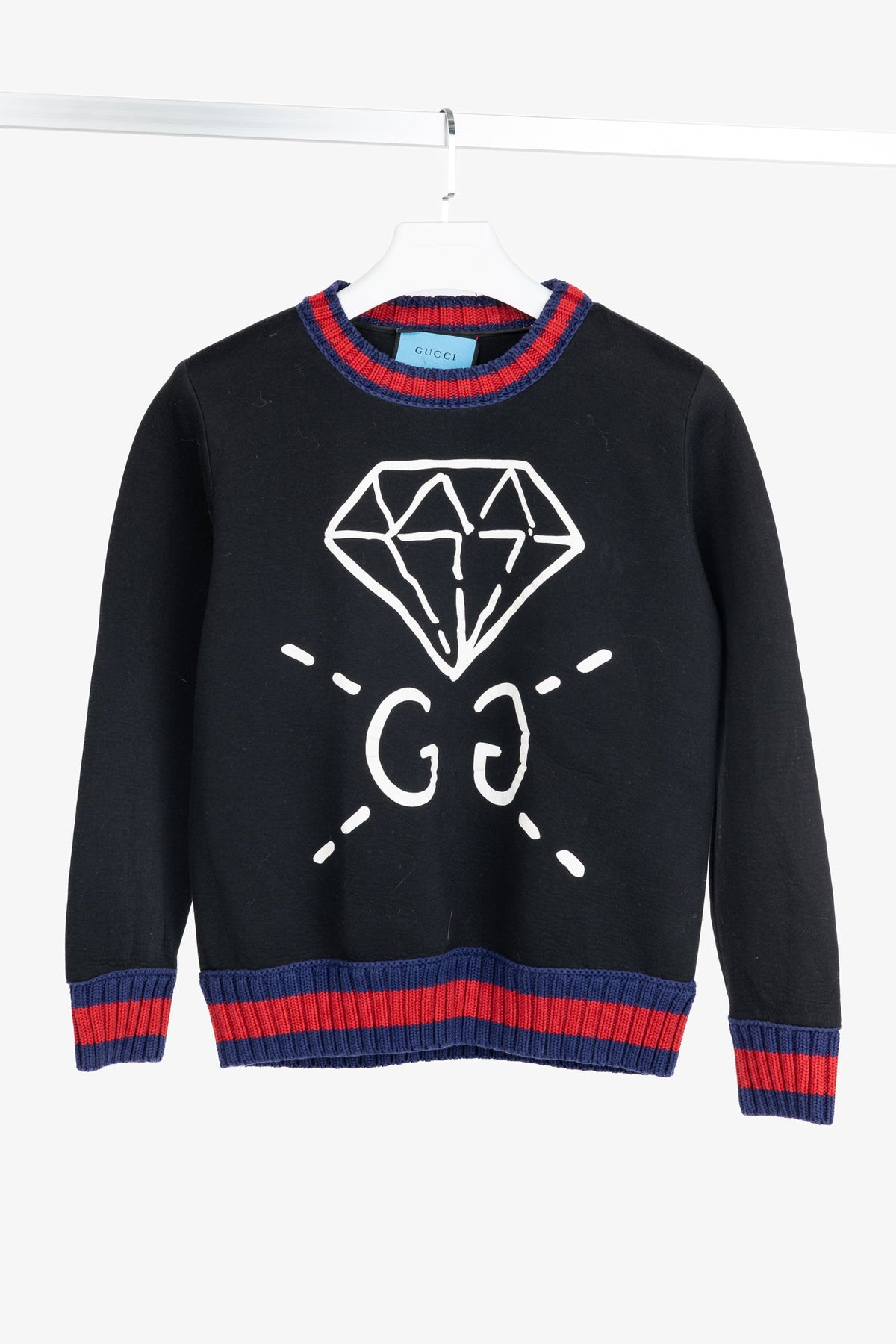 Gucci x GucciGhost AW/16 Black Graphic Neoprene Sweatshirt