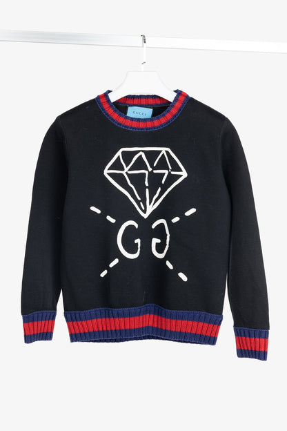 Gucci x GucciGhost AW/16 Black Graphic Neoprene Sweatshirt