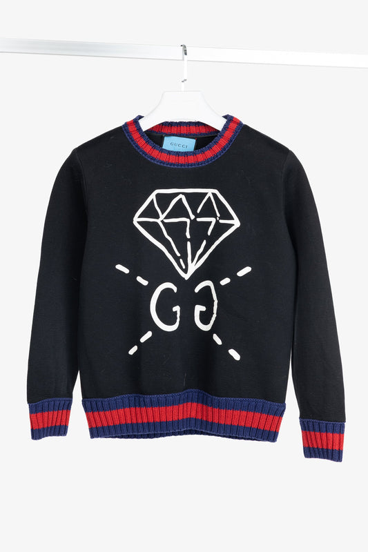 Gucci x GucciGhost AW/16 Black Graphic Neoprene Sweatshirt