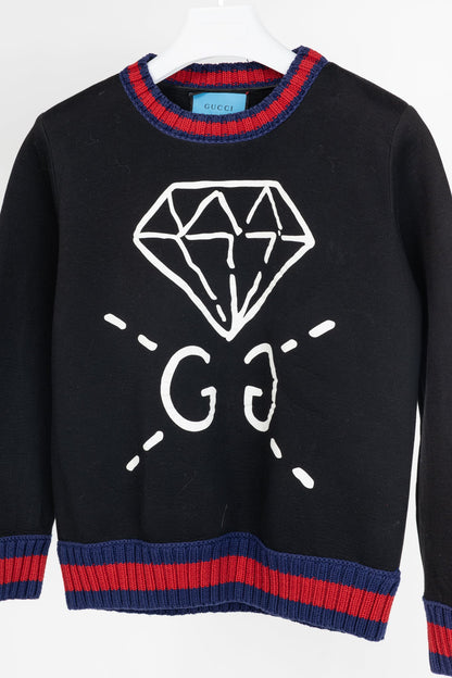 Gucci x GucciGhost AW/16 Black Graphic Neoprene Sweatshirt