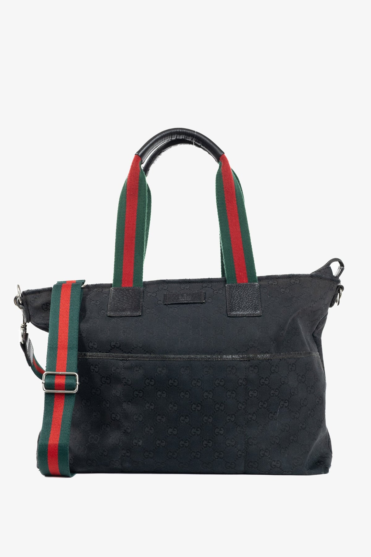 Gucci Black GG-Canvas Diaper Tote