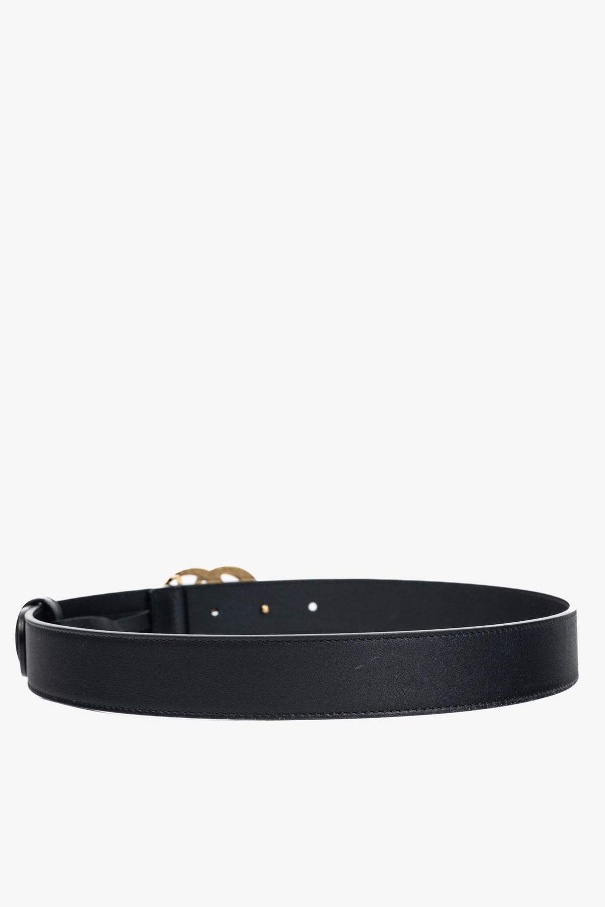 Gucci GG Marmont Black Leather Thin Belt