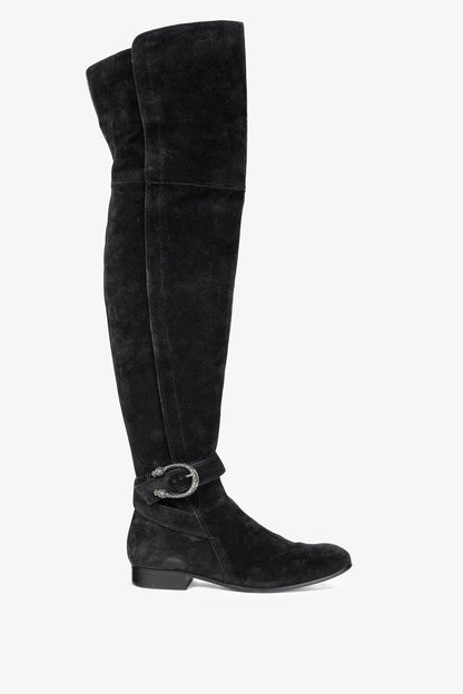 Gucci Dionysus Nero Suede Over-The-Knee Boots