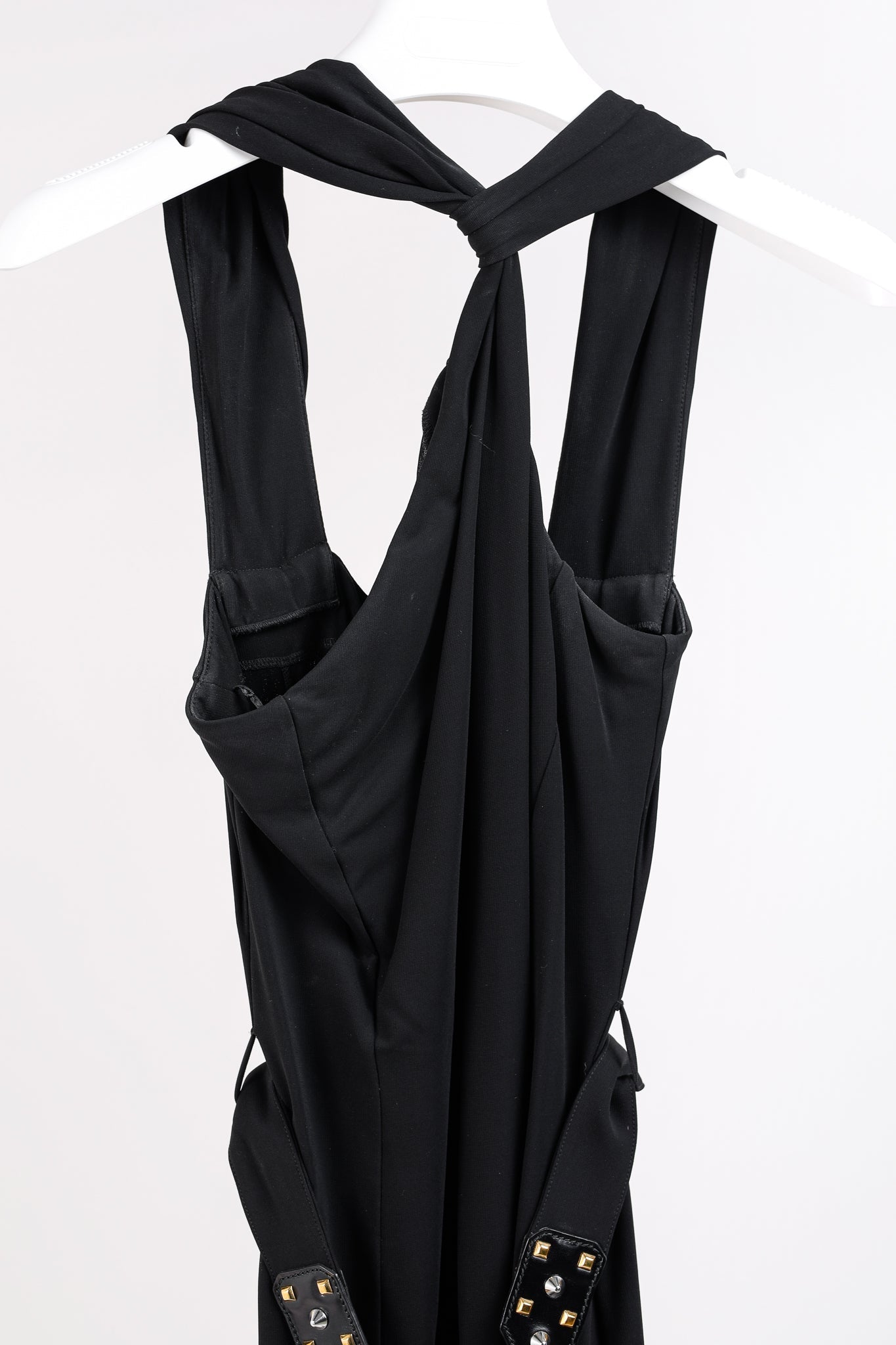 Gucci PF/11 Twist Halter Golden Chain Black Dress