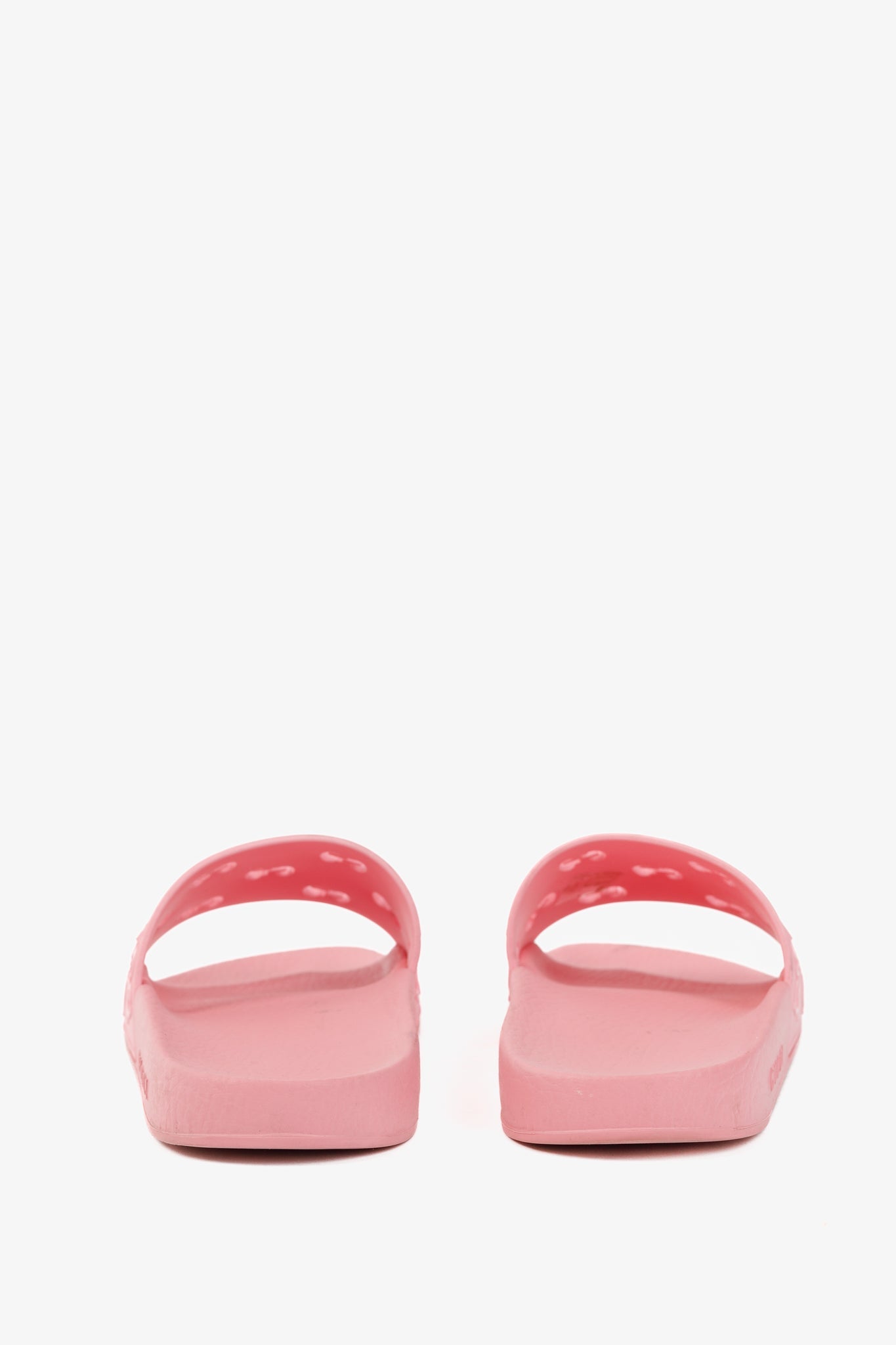 Gucci Pink Rubber GG Slide Sandals