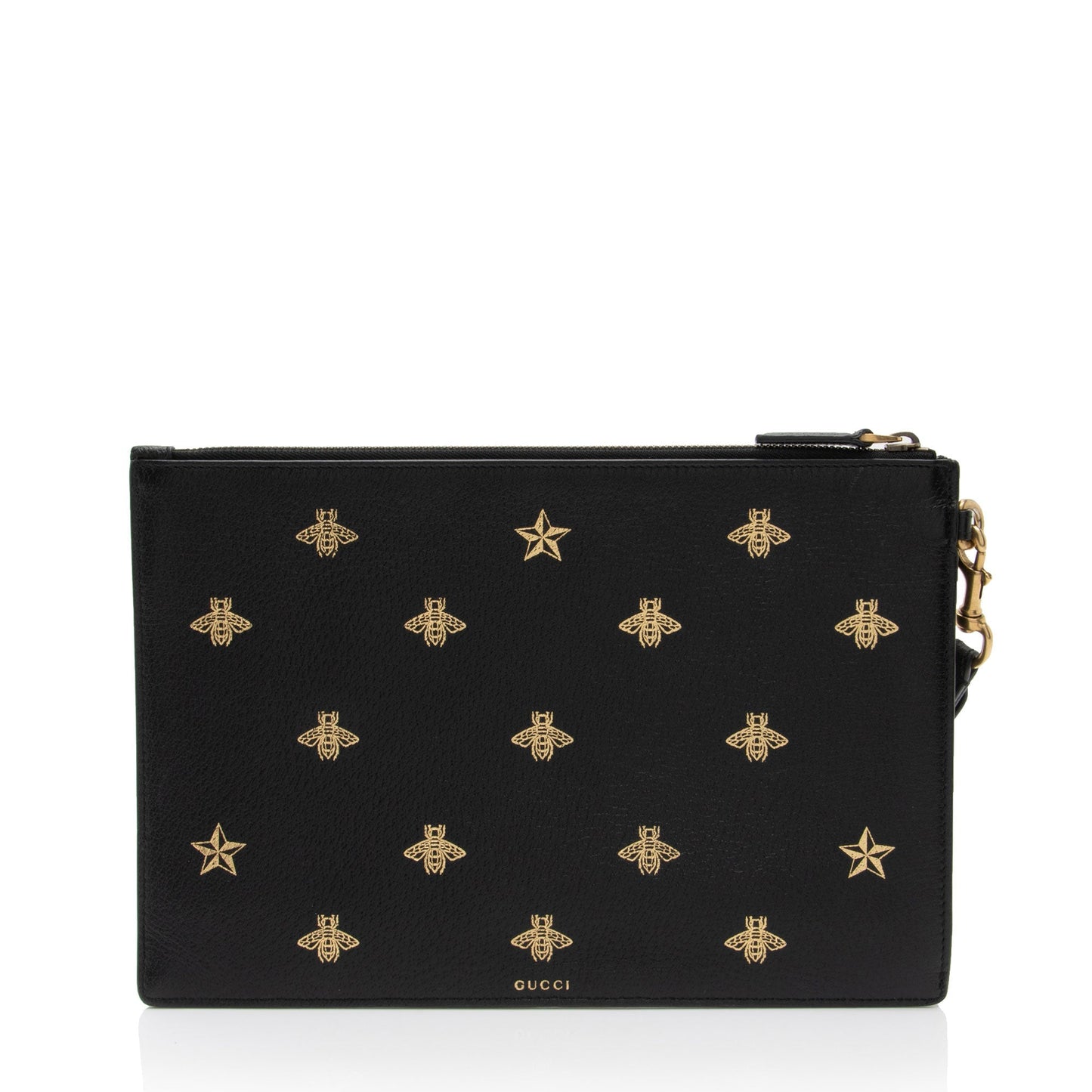 Gucci Calfskin Bee Star Wristlet (SHF-8glDSR)