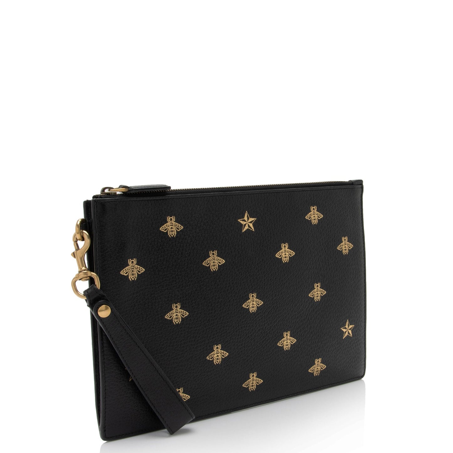 Gucci Calfskin Bee Star Wristlet (SHF-8glDSR)
