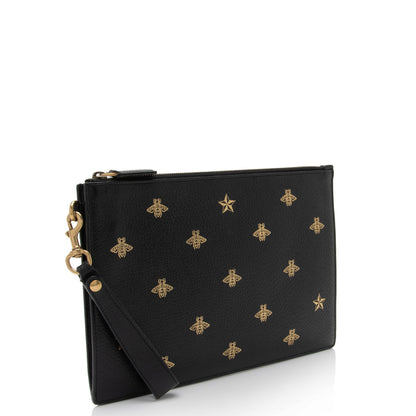 Gucci Calfskin Bee Star Wristlet (SHF-8glDSR)