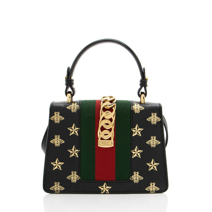 Gucci Calfskin Bee & Star Sylvie Mini Top Handle
