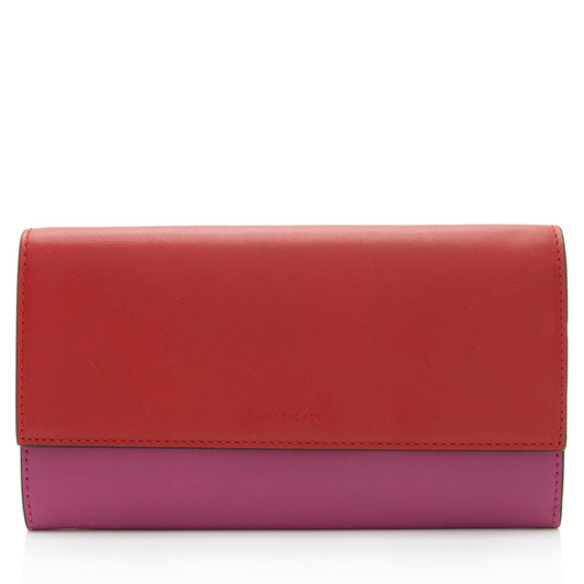 Gucci Calfskin Two-Tone Continental Wallet (SHF-fQrh9H)