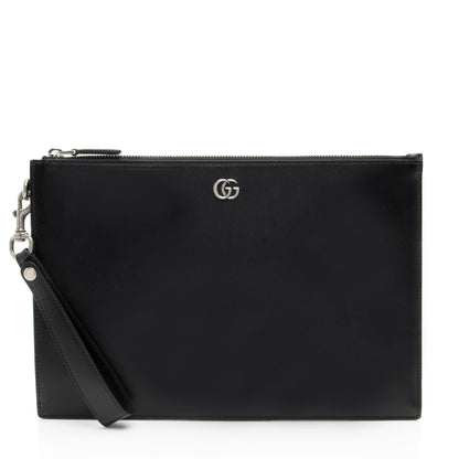 Gucci Calfskin GG Marmont Zip Pouch