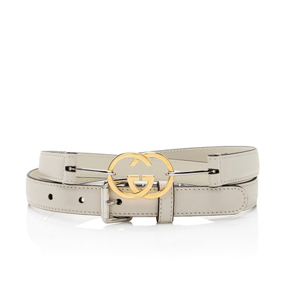 Gucci Calfskin Interlocking G Slim Belt - Size 38 / 95 (SHF-IbtT6F)