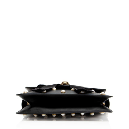 Gucci Calfskin Pearl Tiger Broadway Mini Shoulder Bag