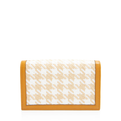 Gucci Calfskin Raffia Bamboo Diana Mini Chain Crossbody