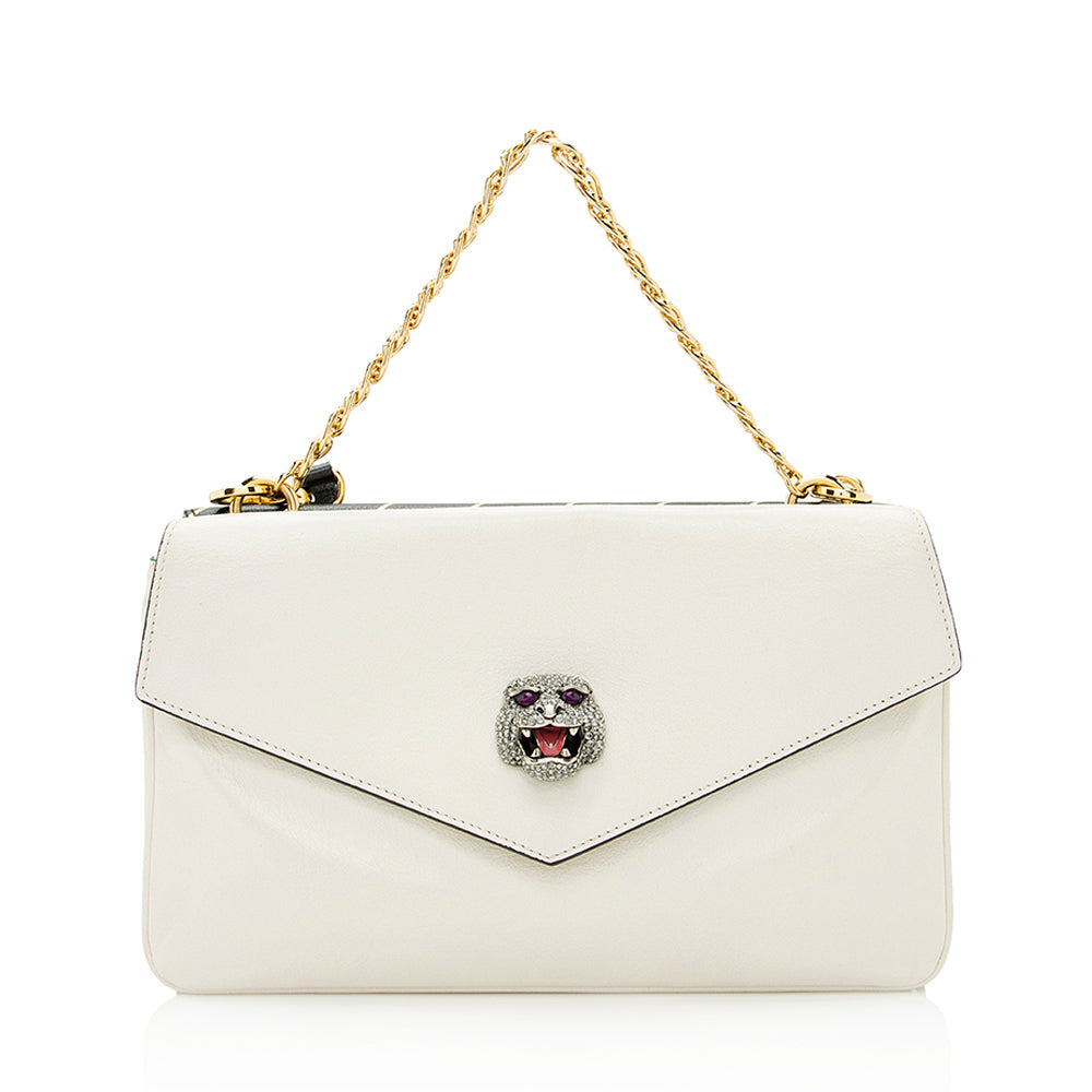 Gucci Calfskin Diagonal Stipe Thiara Double Shoulder Bag (SHF-21686)