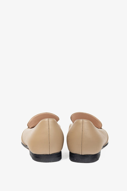 Gucci Beige Horsebit Leather Loafers