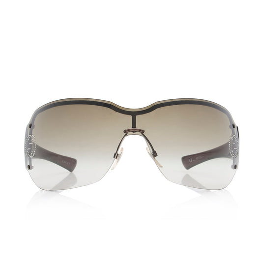 Gucci Crystal GG Shield Sunglasses