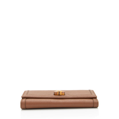 Gucci Leather Bamboo Diana Chain Wallet (SHF-bkBLXN)