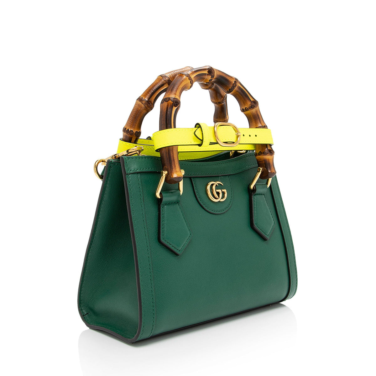 Gucci Cuir Leather Bamboo Diana Mini Tote
