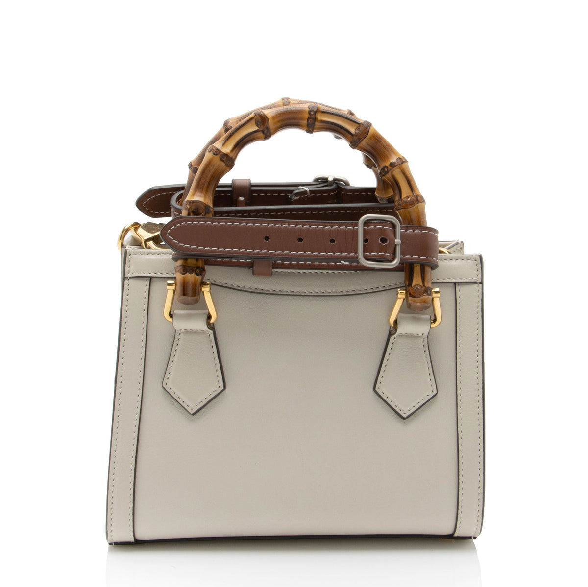 Gucci Cuir Leather Bamboo Diana Mini Tote (SHF-OiQwyN)