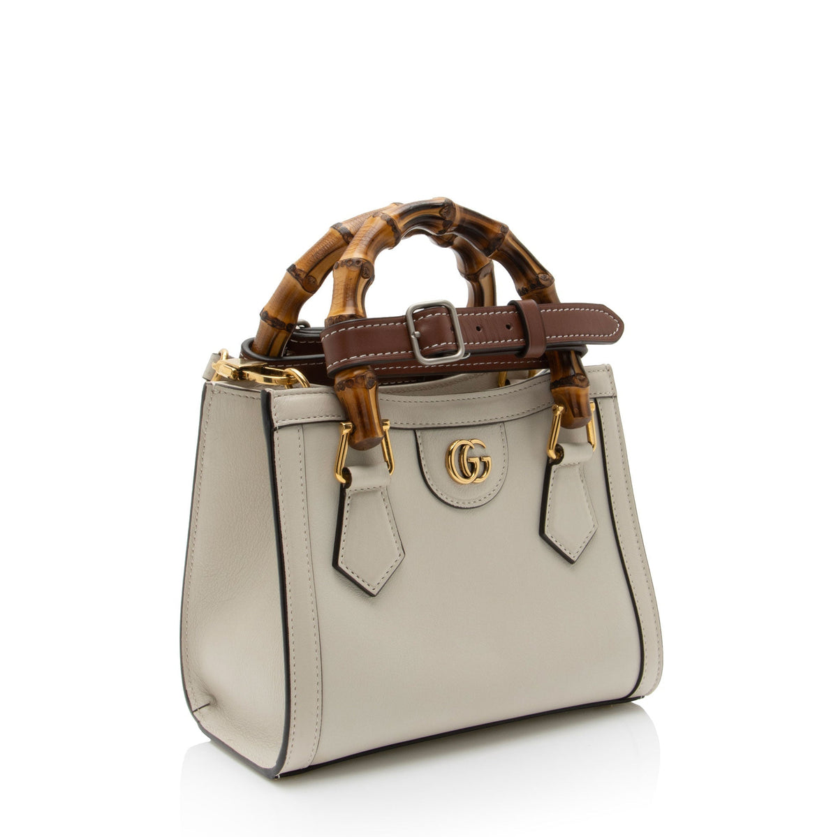 Gucci Cuir Leather Bamboo Diana Mini Tote (SHF-OiQwyN)