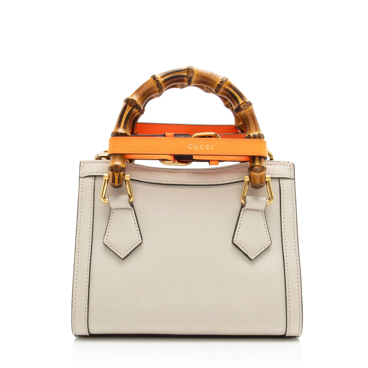 Gucci Cuir Leather Bamboo Diana Mini Tote (SHF-Mtoamr)
