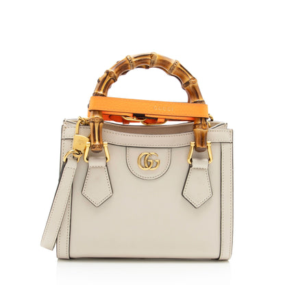 Gucci Cuir Leather Bamboo Diana Mini Tote (SHF-Mtoamr)