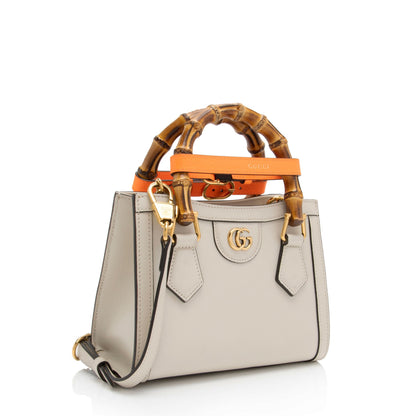 Gucci Cuir Leather Bamboo Diana Mini Tote (SHF-Mtoamr)